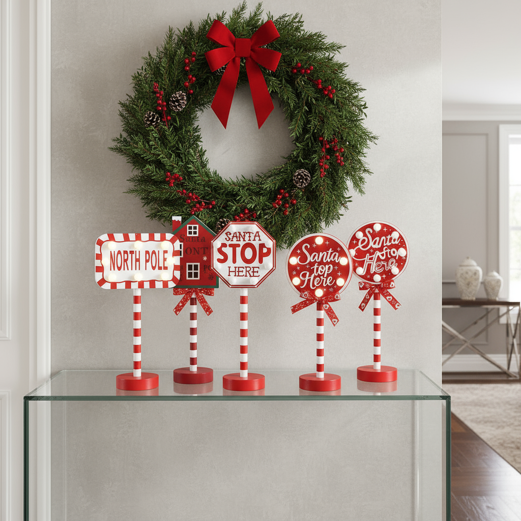 LED Wooden Street Sign Decorative Light