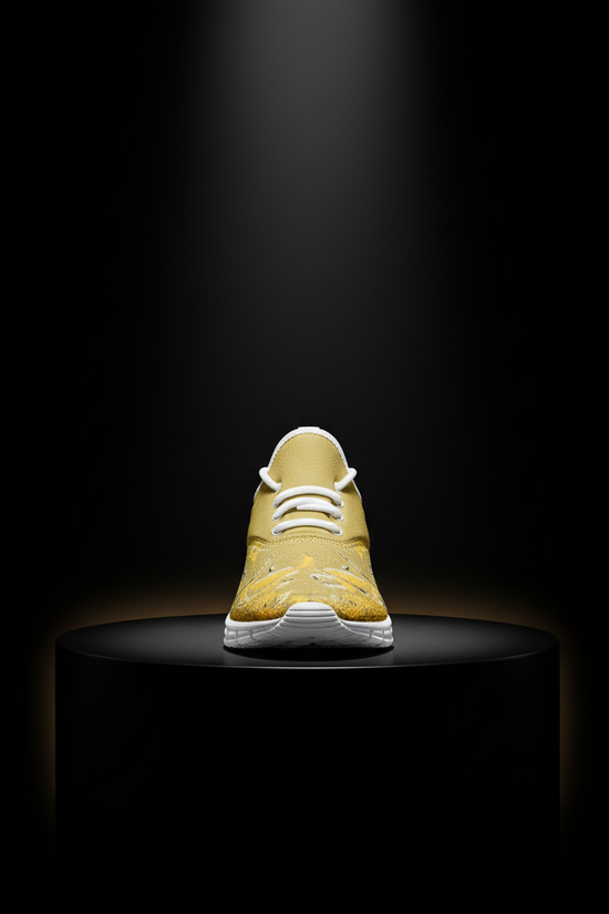 Cinematic single sneaker with spotlight
