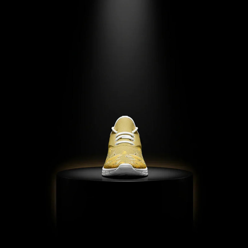 Cinematic single sneaker with spotlight