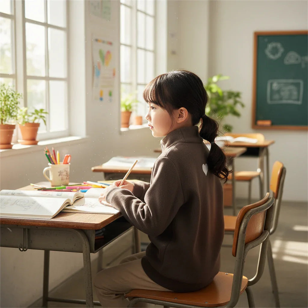 Classroom desk scene