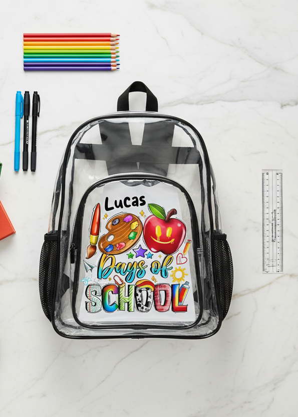 Clear Backpack - Flat Lay
