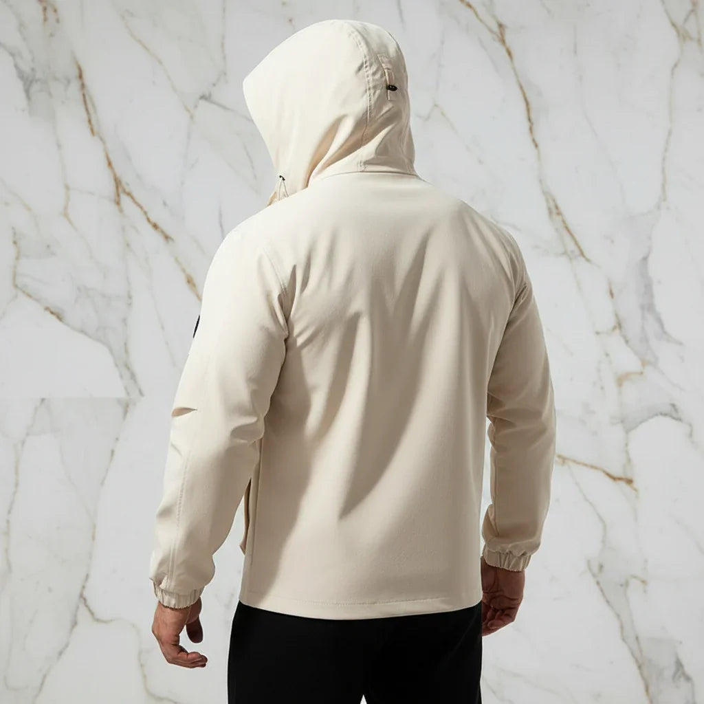 Close-up back view with hood detail