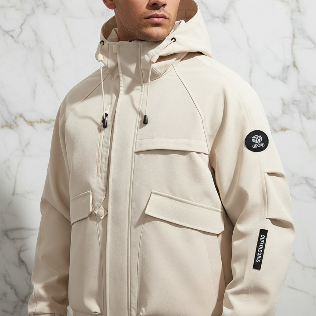 Close-up chest and pocket detail