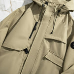 Close-up chest pockets and zipper