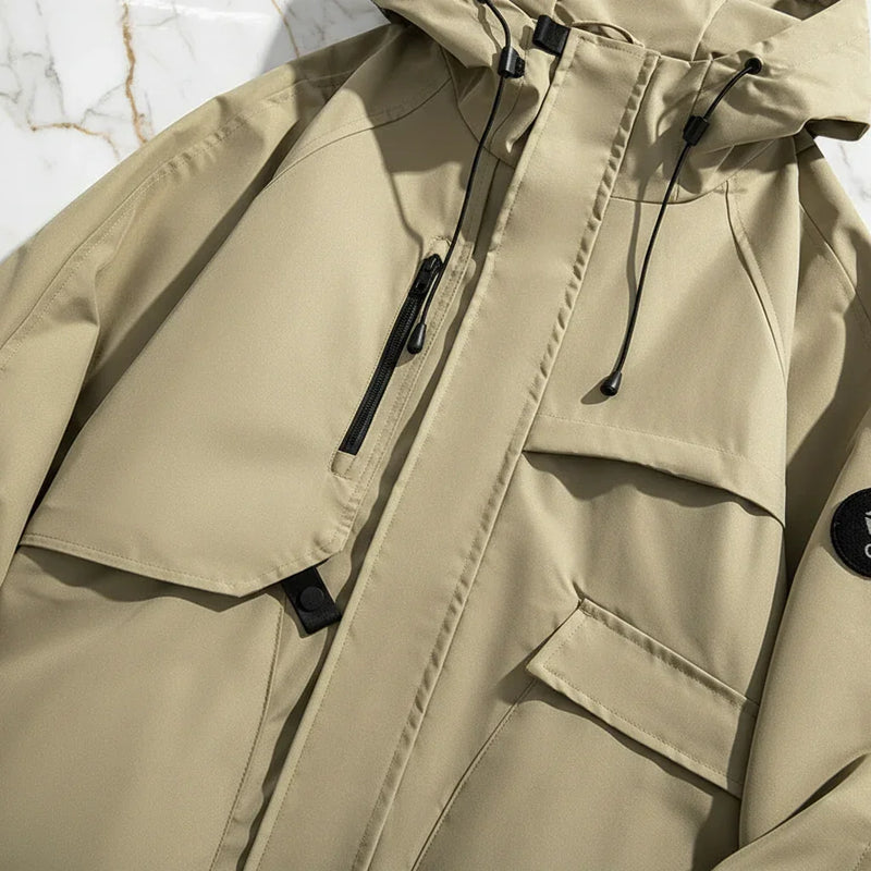 Close-up chest pockets and zipper