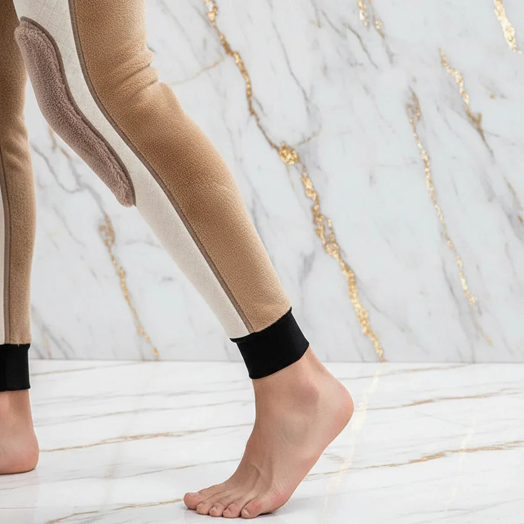 Close-up detail - ankle cuff and lower leg area