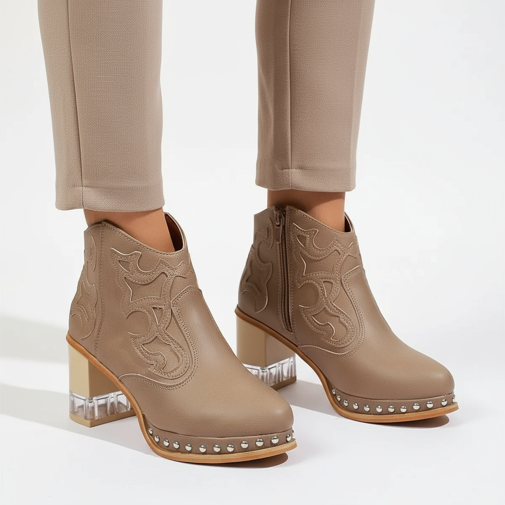 Close-up detail - boots worn