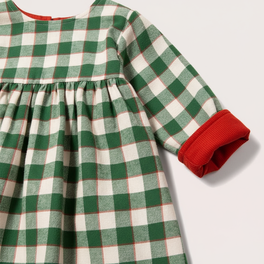 Versatile Hazelnut Reversible Corduroy Pocket Organic Cotton Red Dress
