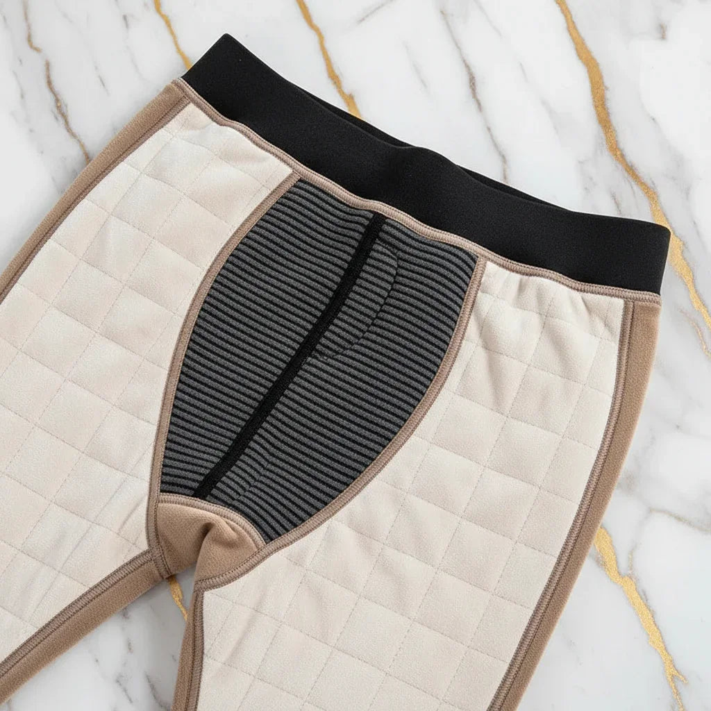 Close-up detail - waistband and ribbed panel