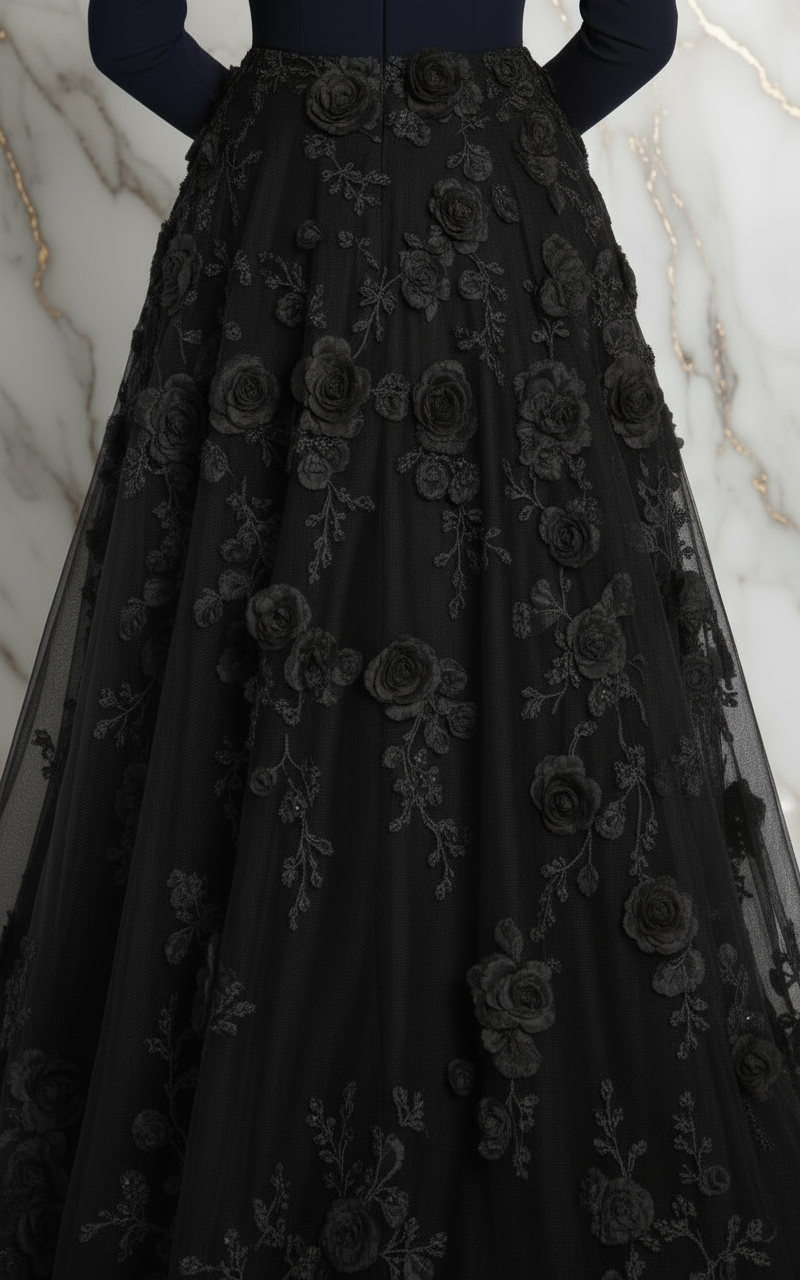 Close-up floral details - Black version