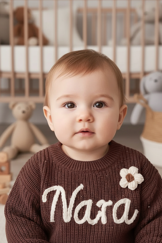 Close-up front view showing embroidery