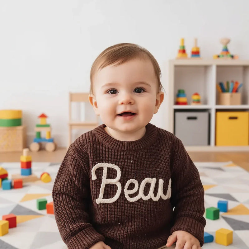 Close-up front view showing embroidery