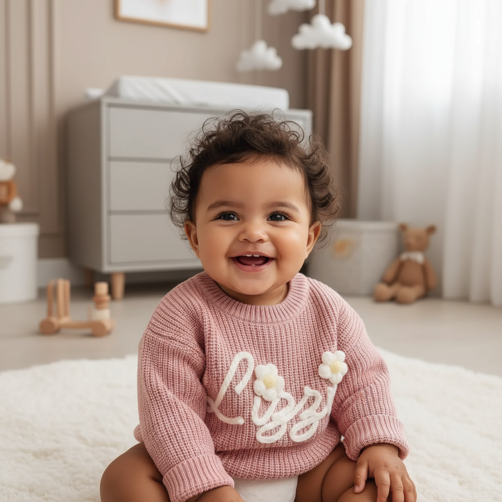 Close-up front view showing embroidery