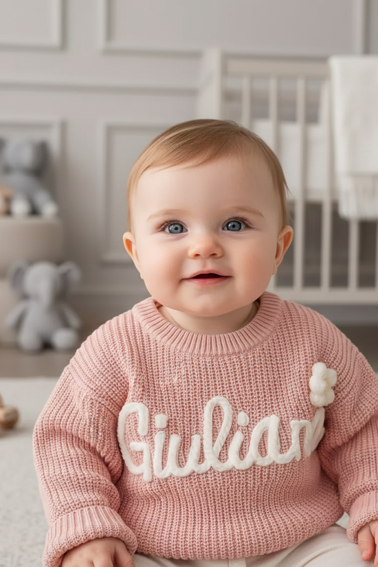 Close-up front view showing embroidery