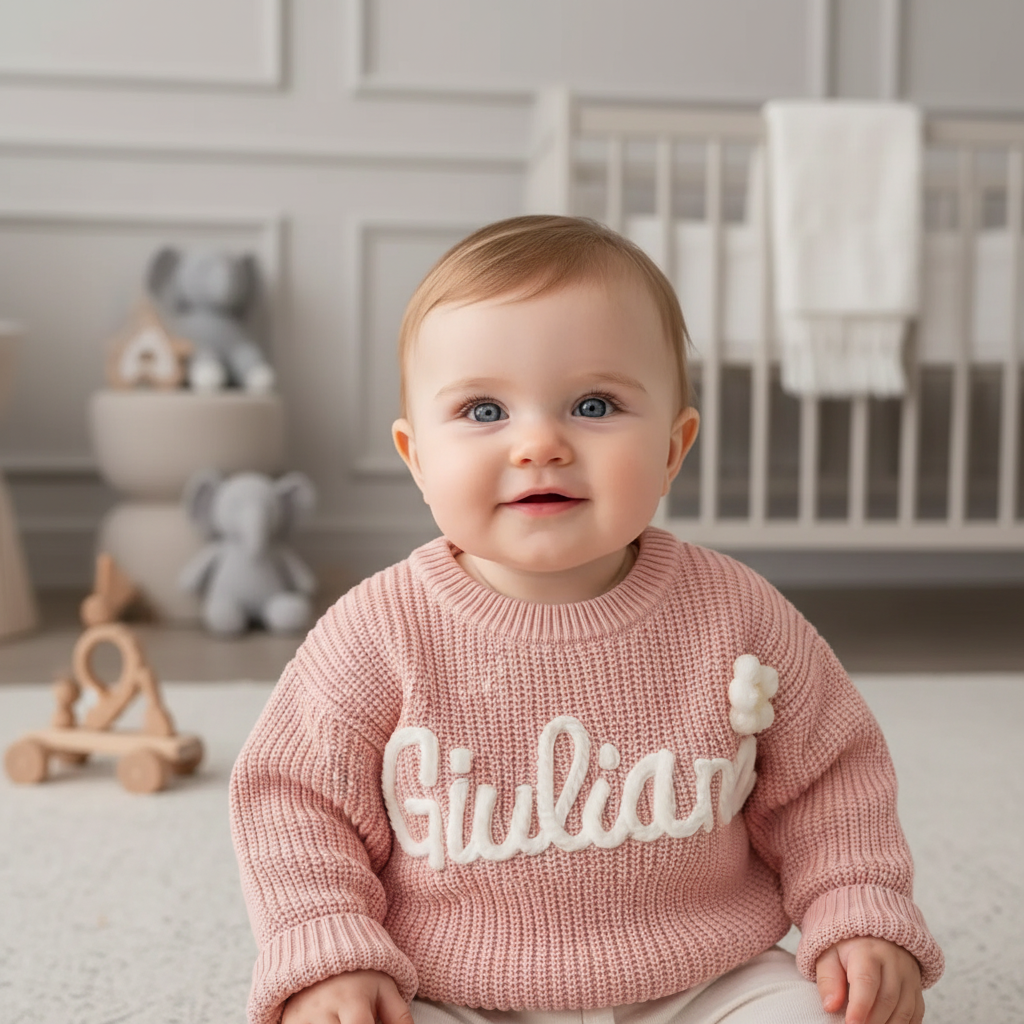 Close-up front view showing embroidery