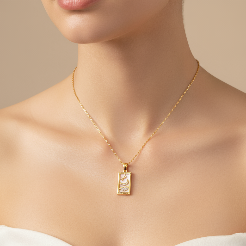 Close-up necklace shot