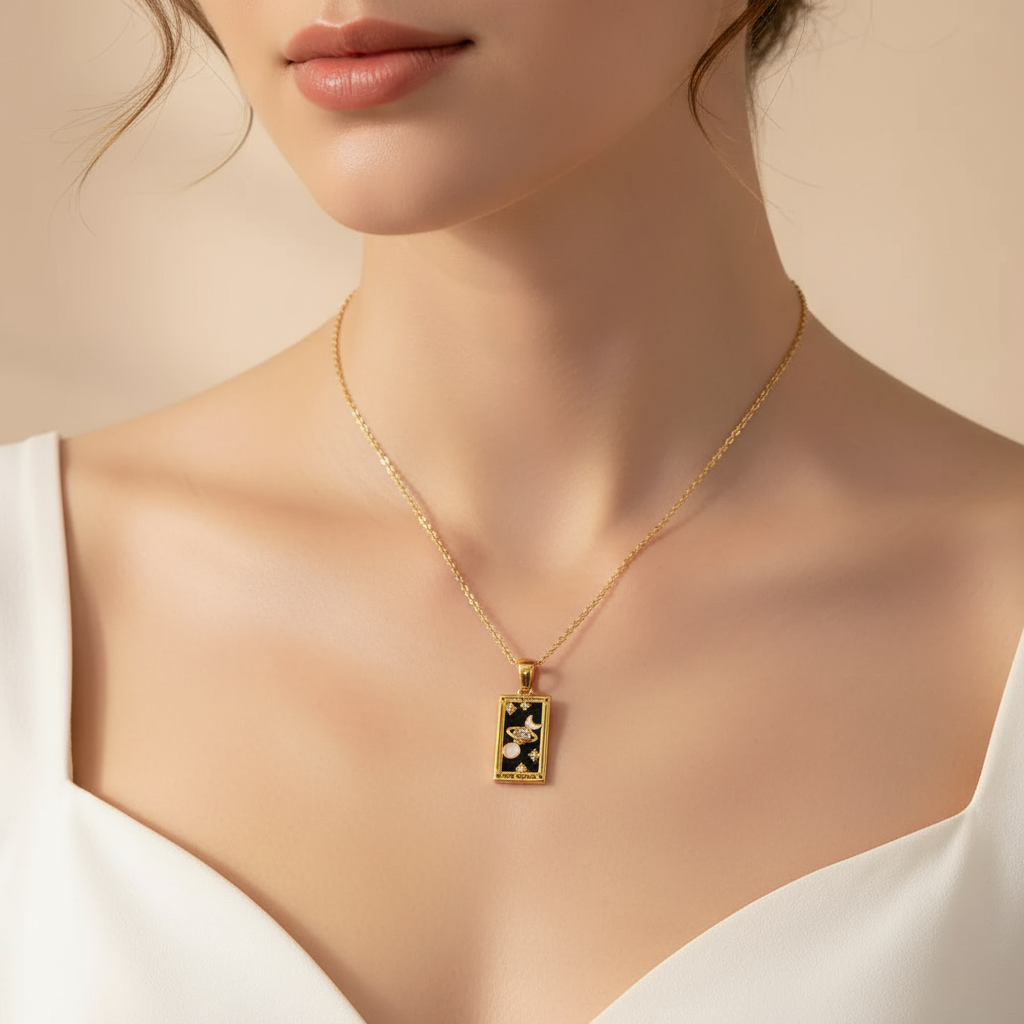 Close-up necklace shot