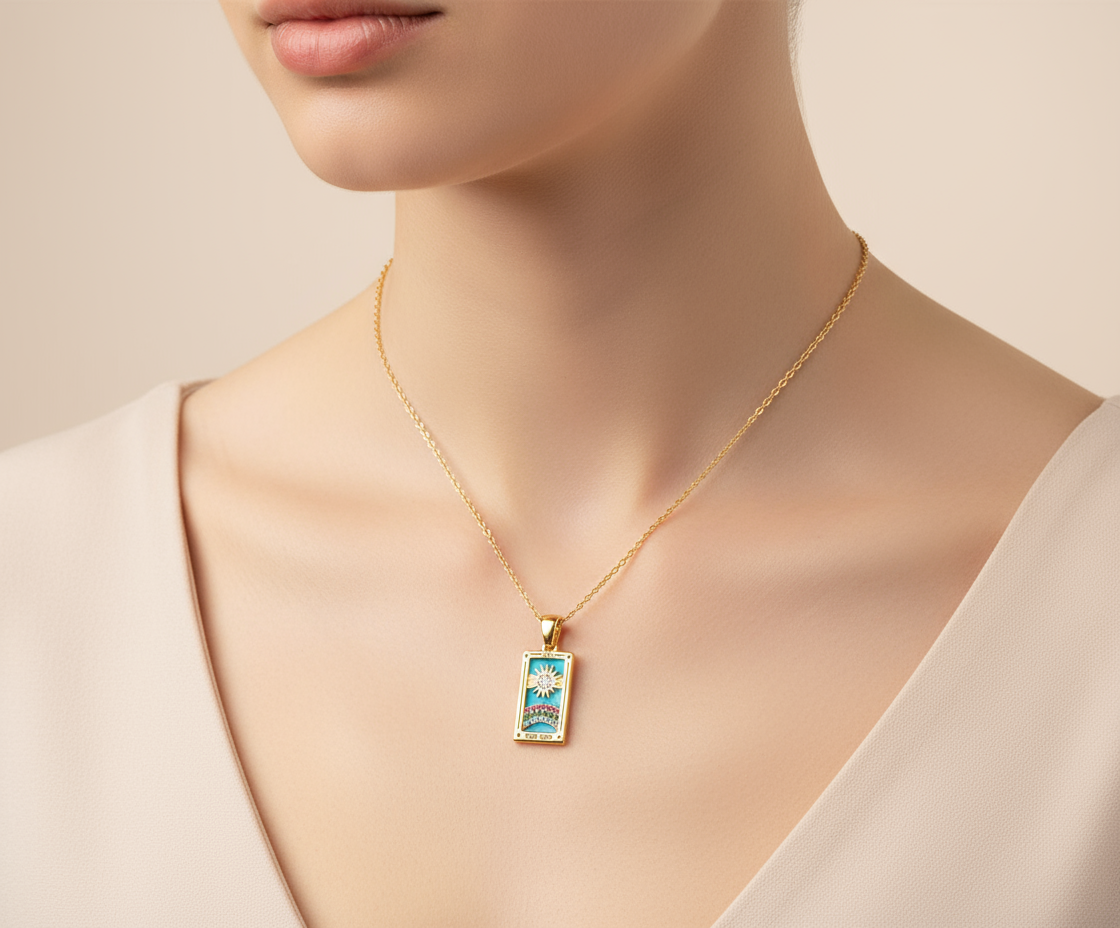 Close-up necklace shot