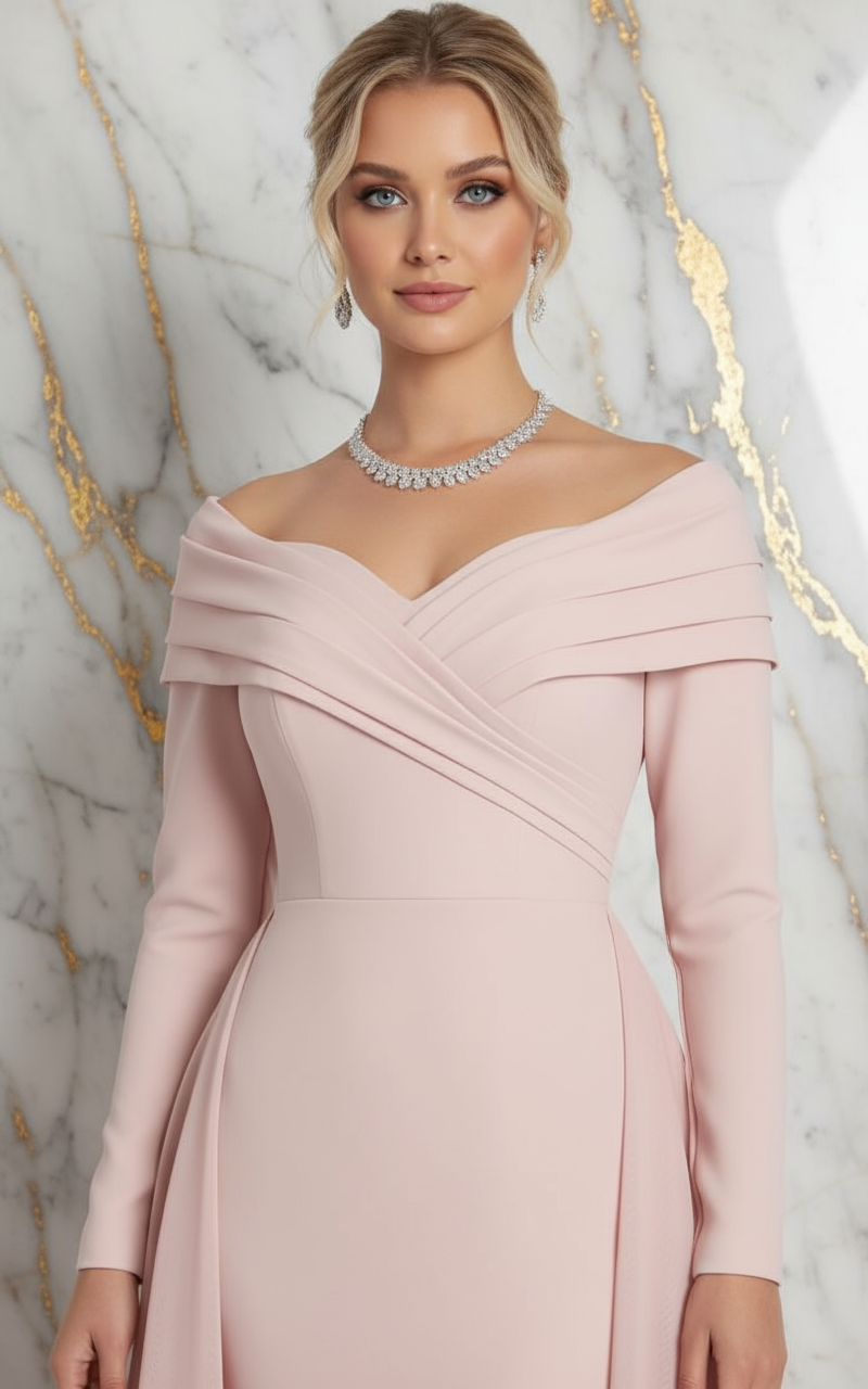Close-up neckline - Pink gown