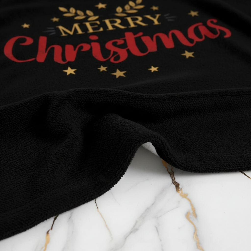 Close-up of black flannel fabric weave