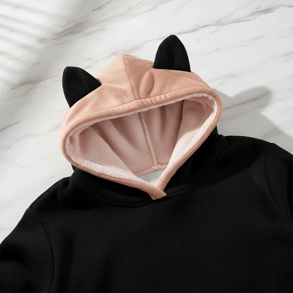 Close-up of cat ear hood detail