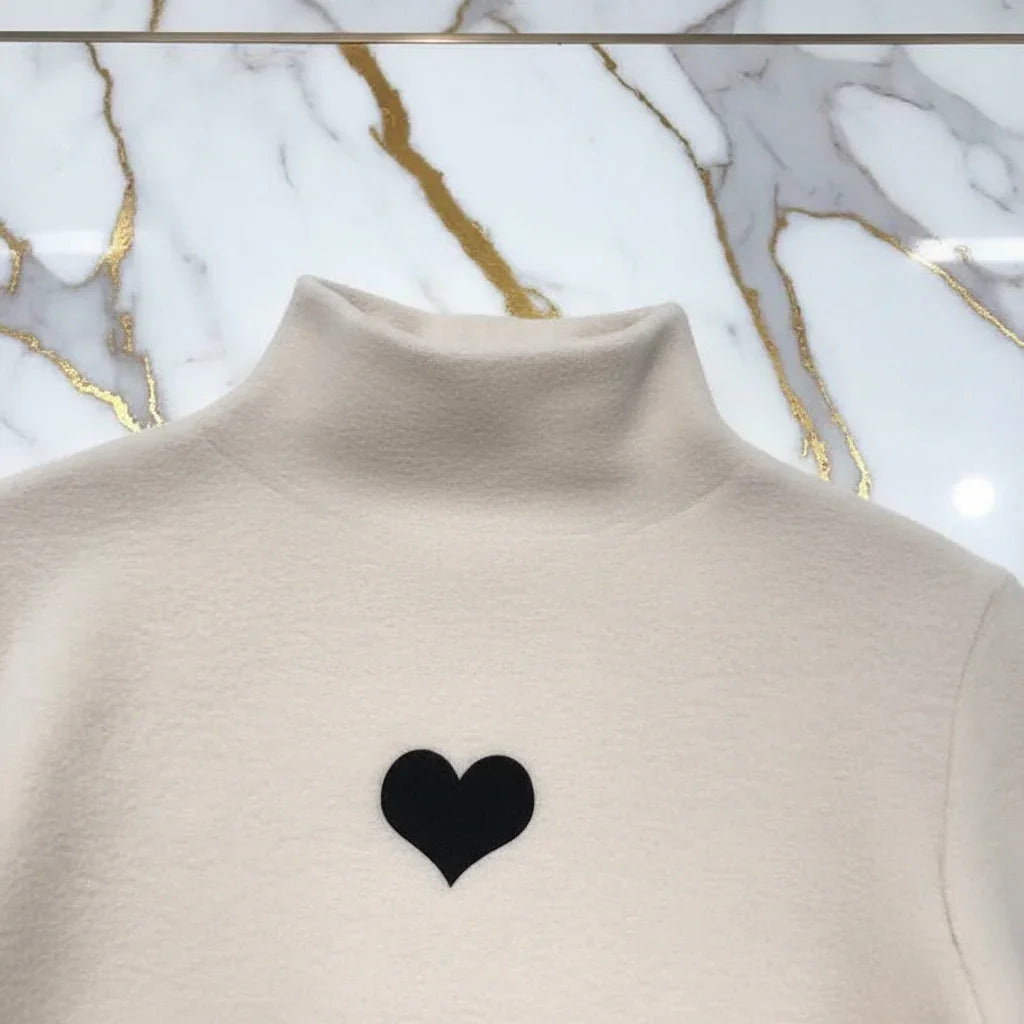 Double Sided German Fleece Cream Thickened Sweater