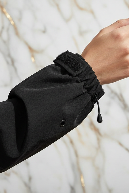 Close-up of elastic cuff