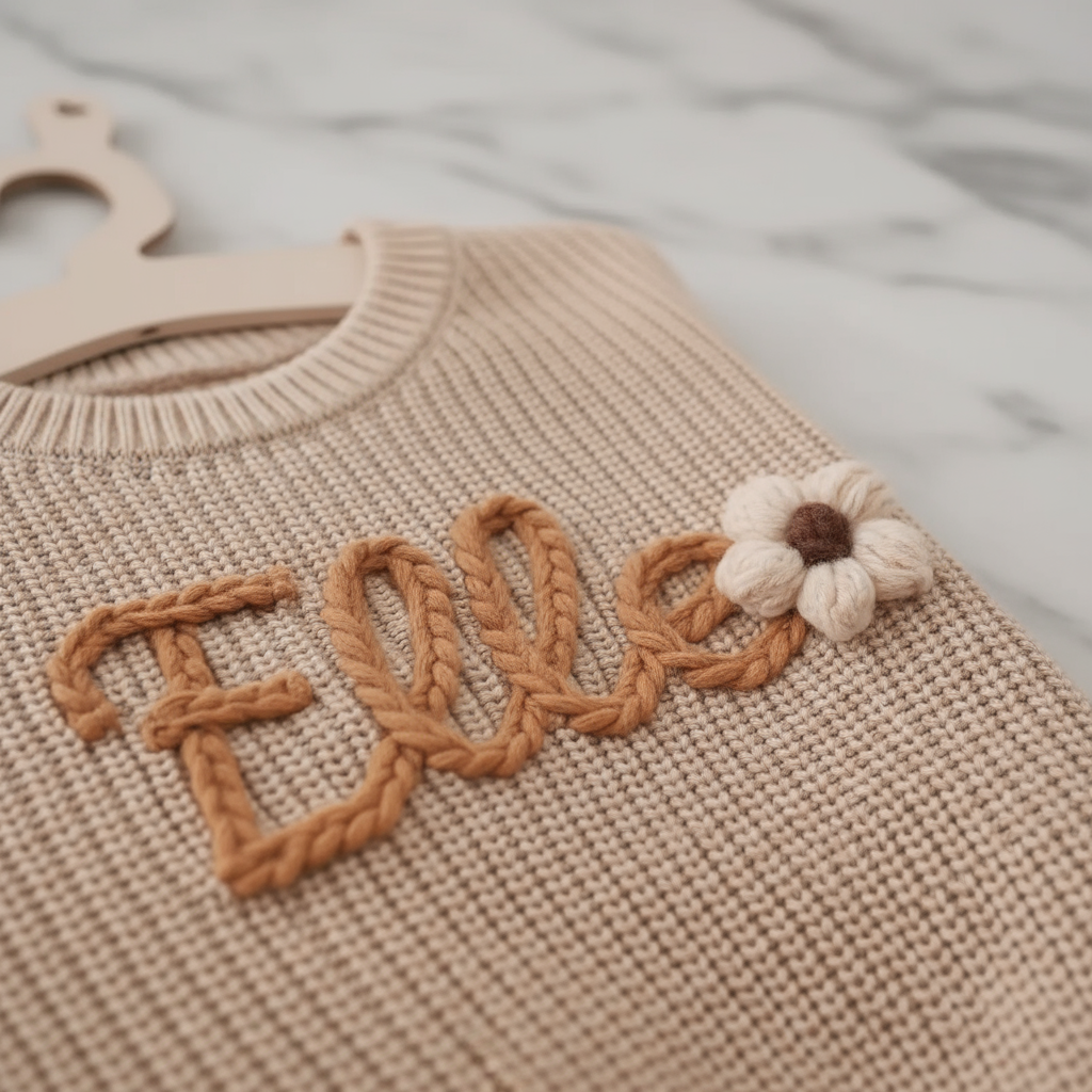 Close-up of embroidery details