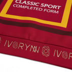 Close-up of fabric texture and IVORYNN branding