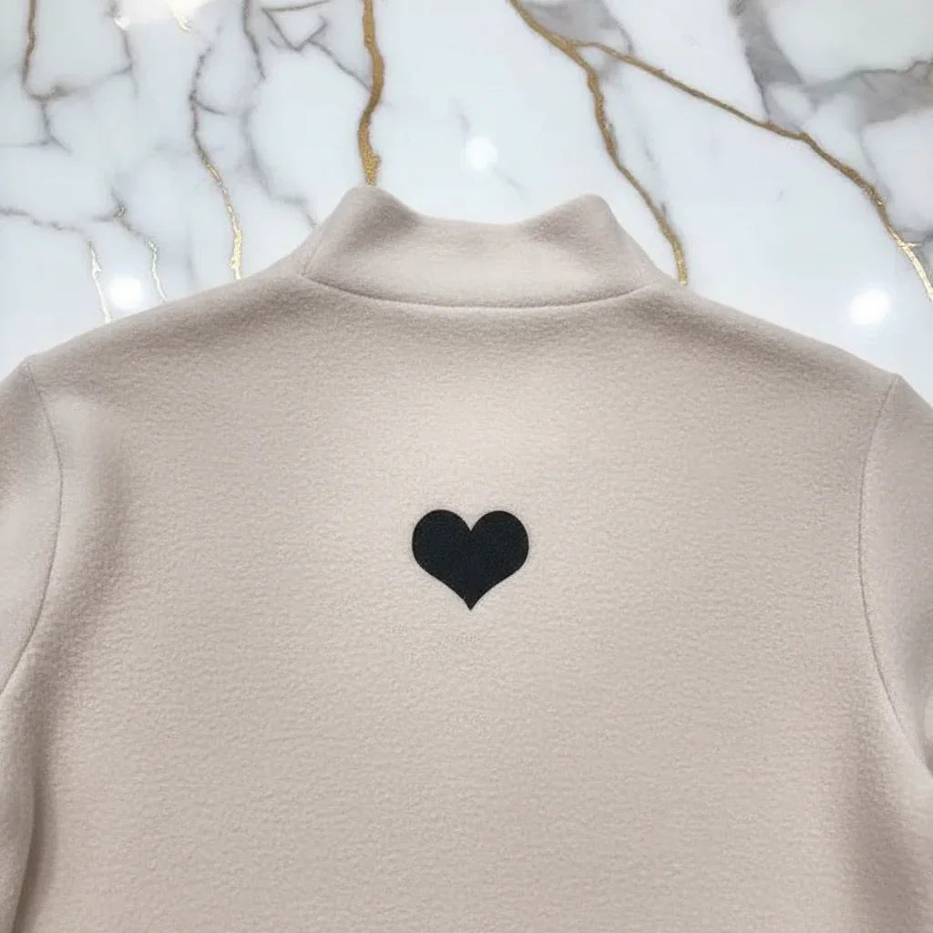 Double Sided German Fleece Cream Thickened Sweater