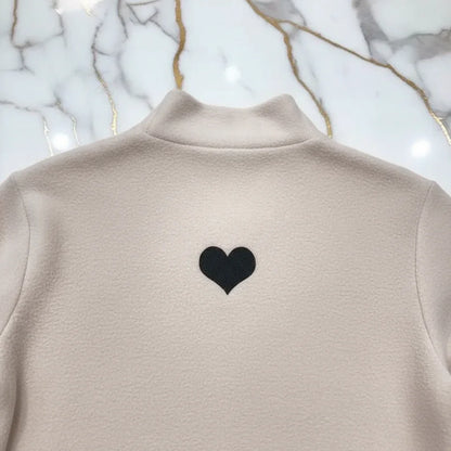 Double Sided German Fleece Cream Thickened Sweater