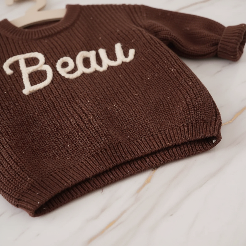 Close-up of hem and ribbing