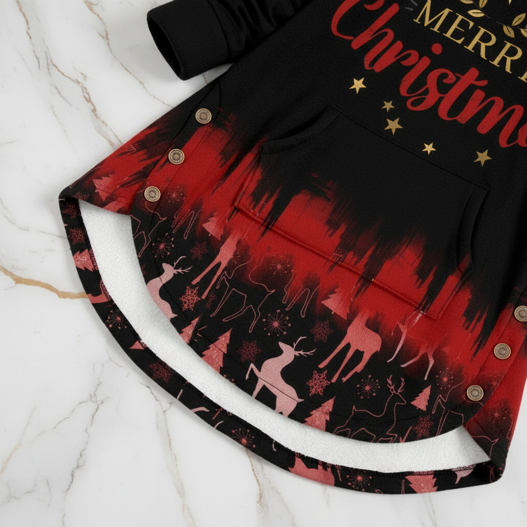 Close-up of hem buttons detail