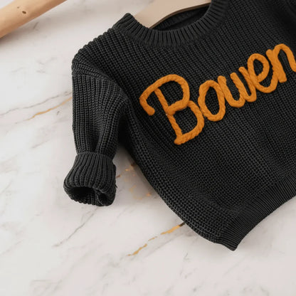 Close-up of knitted texture and sleeves