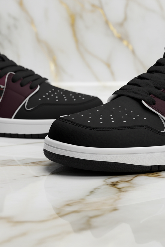 Close-up of lacing and toe box