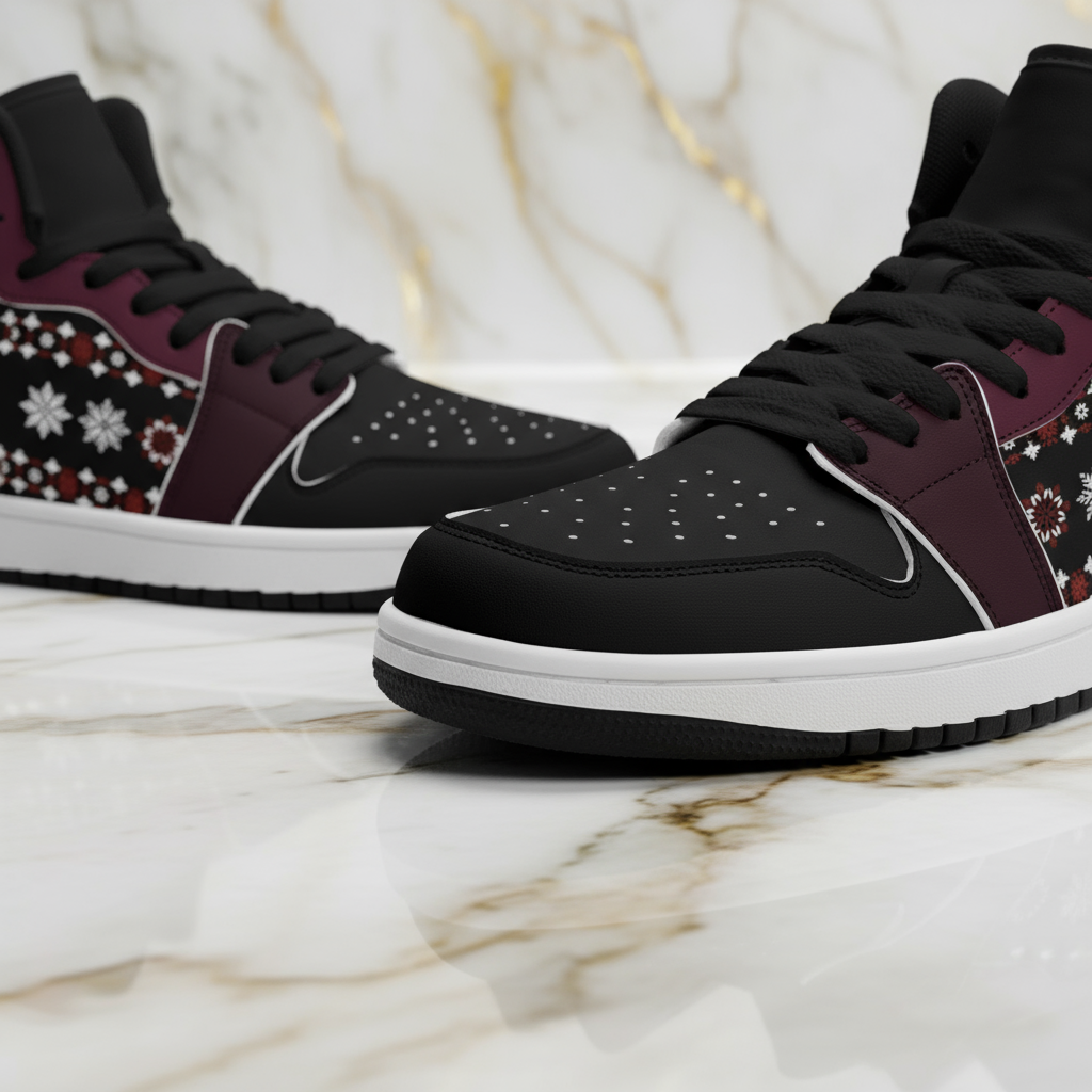 Close-up of lacing and toe box