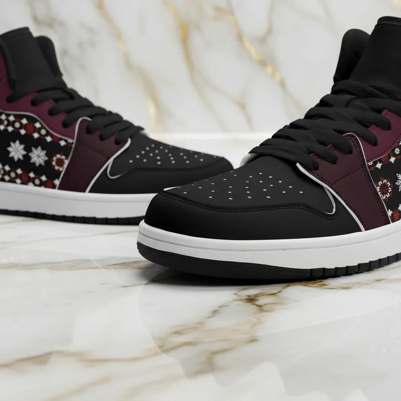 Close-up of lacing and toe box