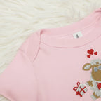 Close-up of neckline and shoulder stitching