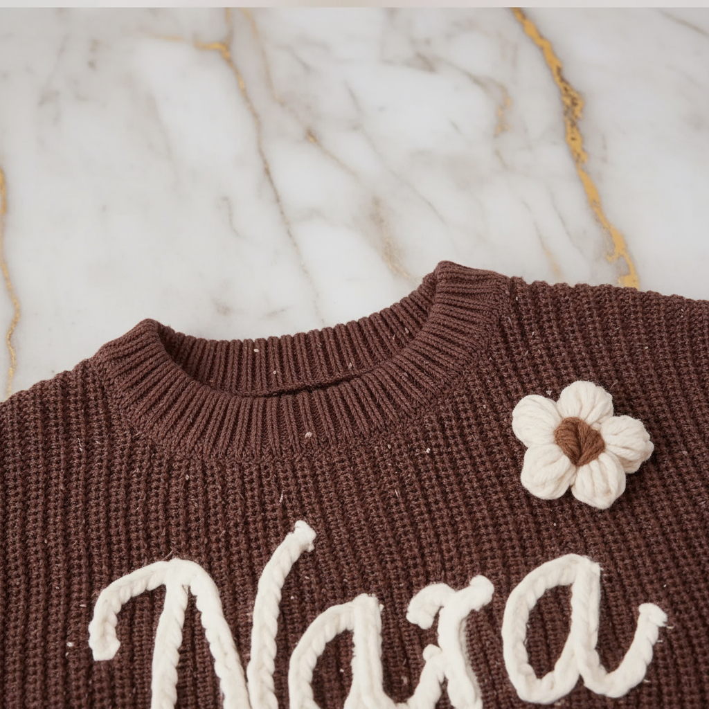 Close-up of neckline detail