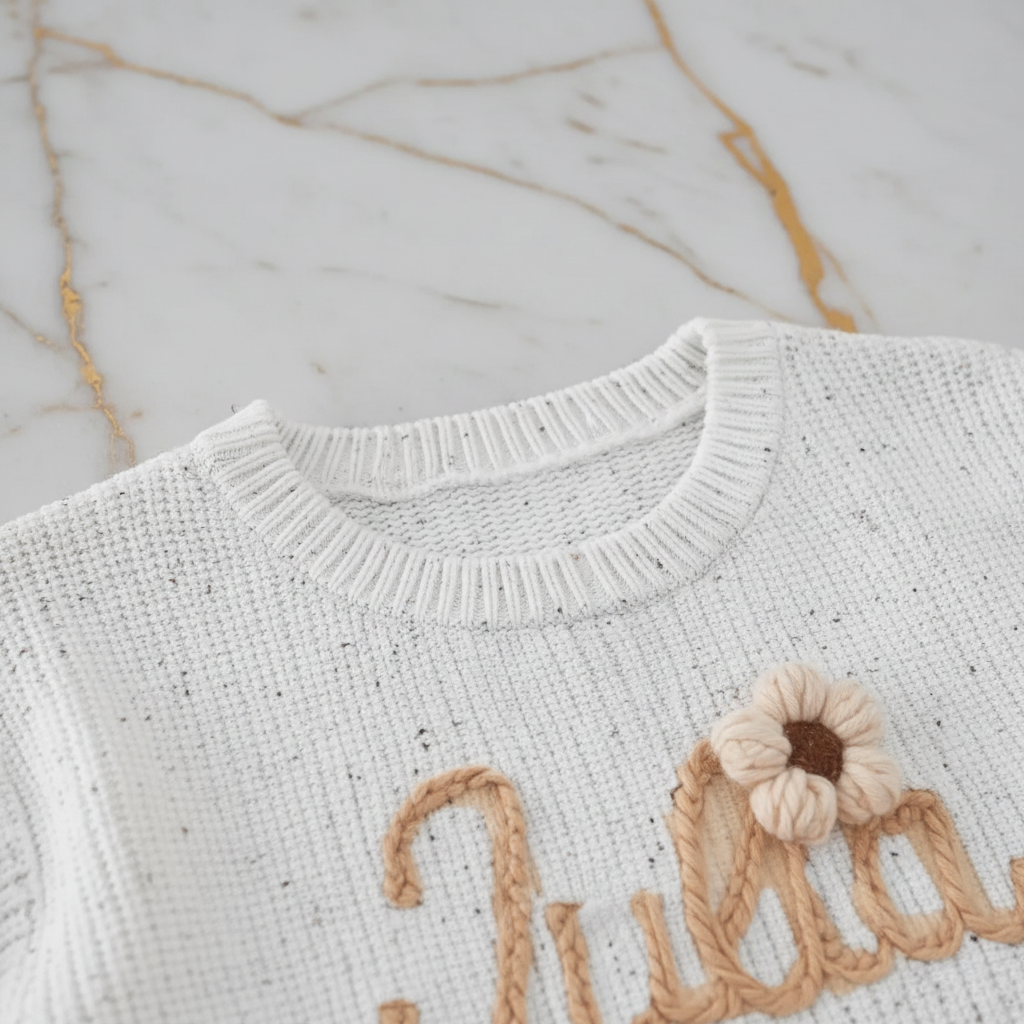 Close-up of neckline detail