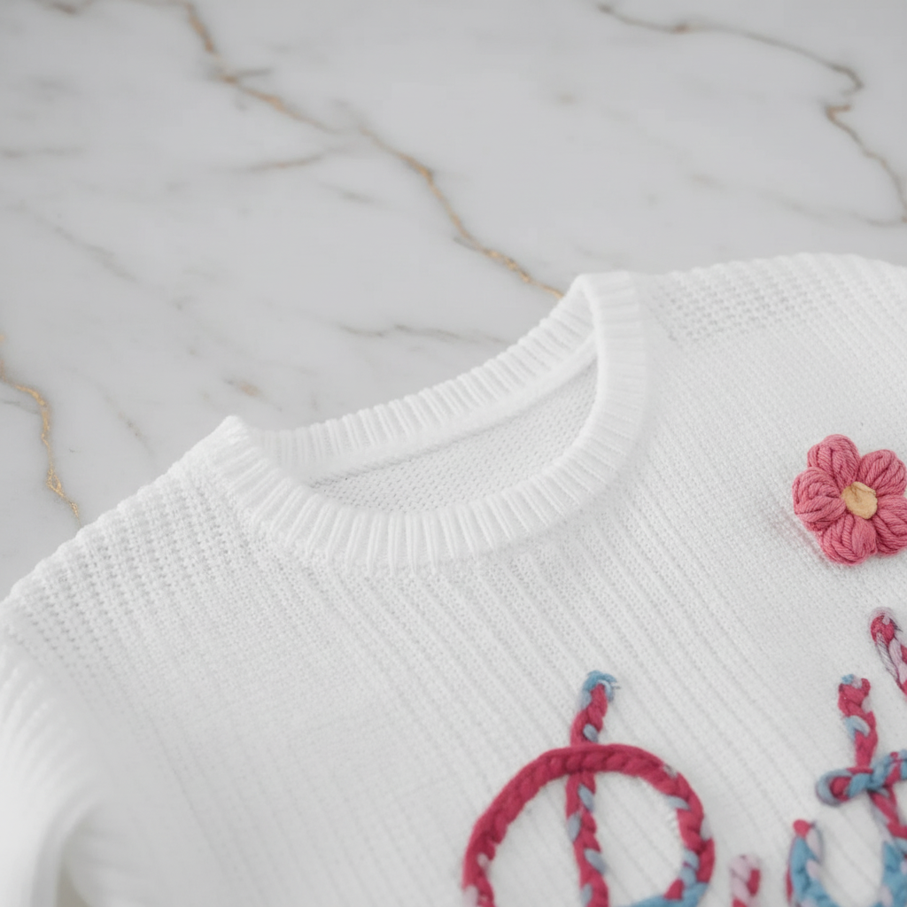 Close-up of neckline detail