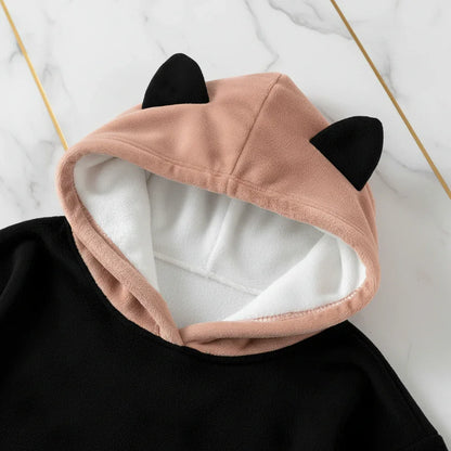 Close-up of pink and white fleece lining