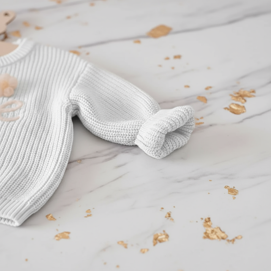 Close-up of ruffled sleeves