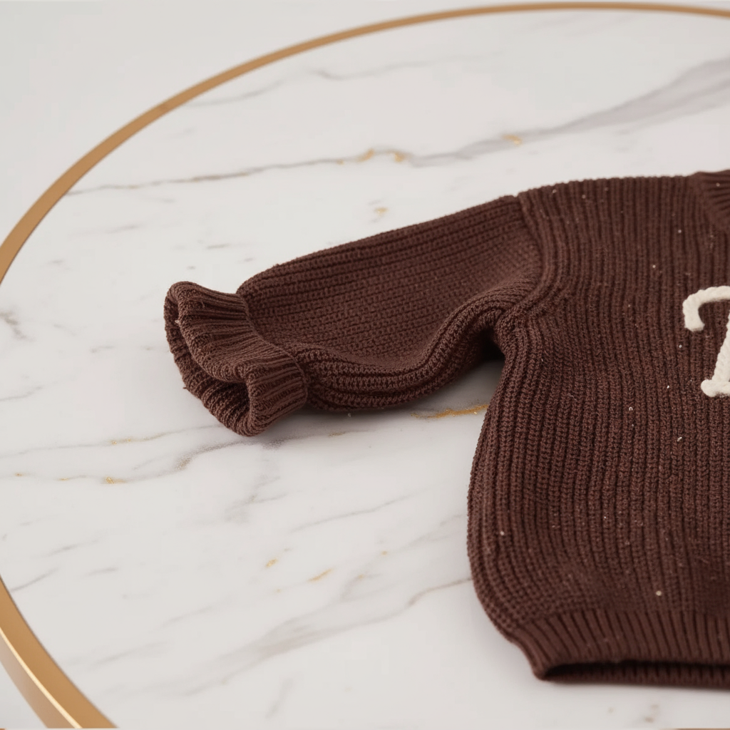 Close-up of ruffled sleeves