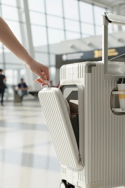 Close-up of side compartment