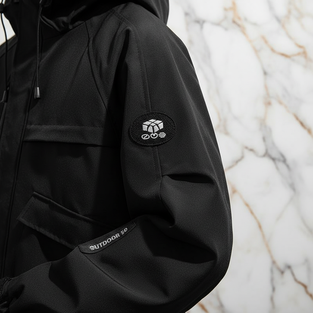 Close-up of sleeve patch