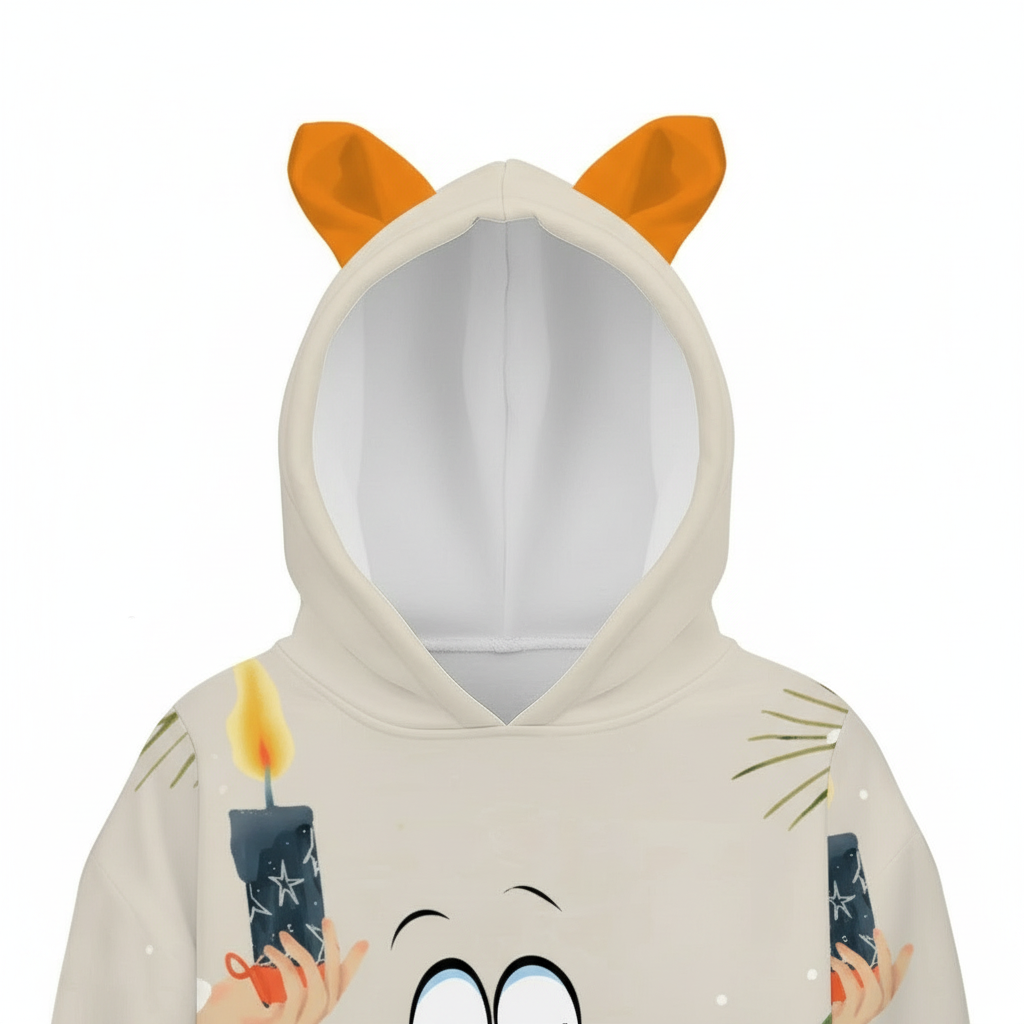 Close-up of smiley face and reindeer ears