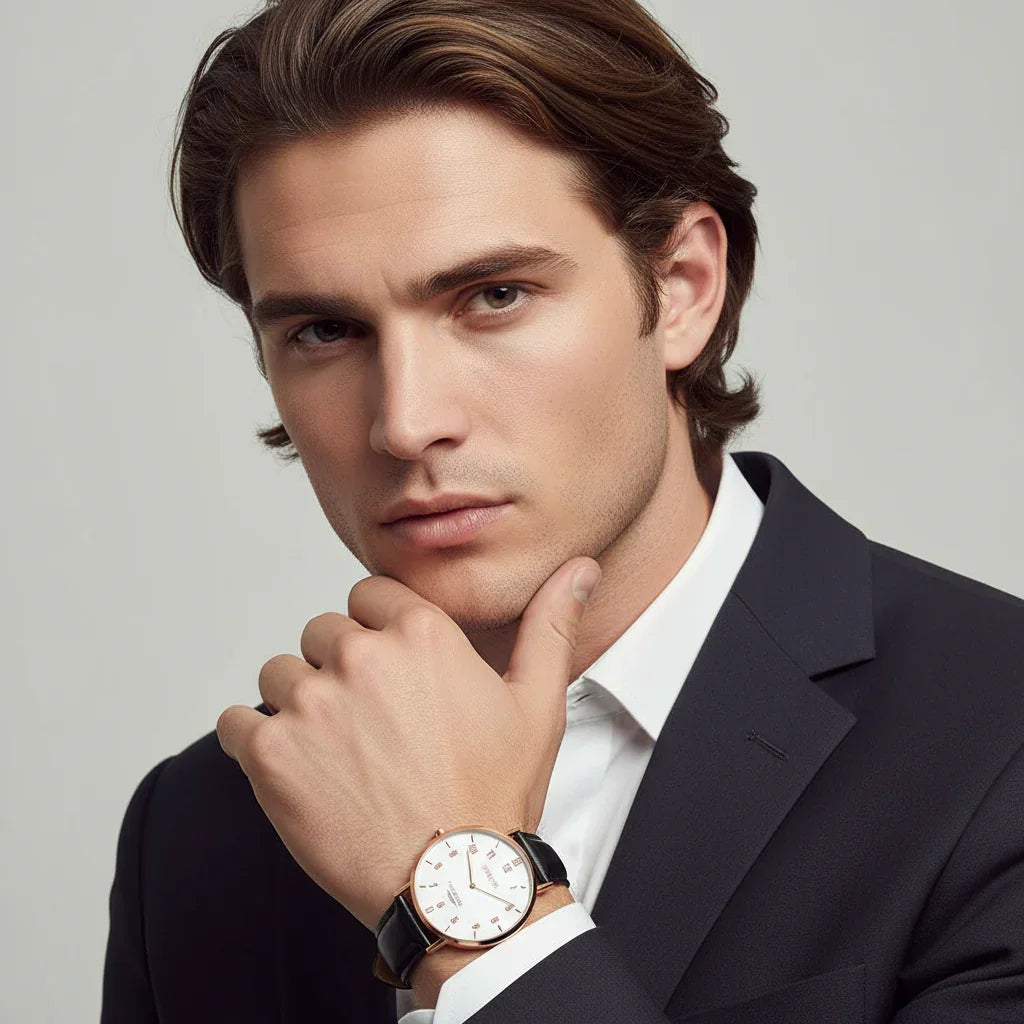 Close-up portrait with hand near chin