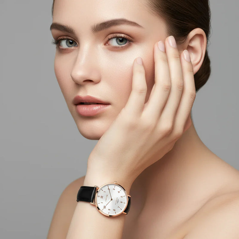 Close-up portrait with hand near chin