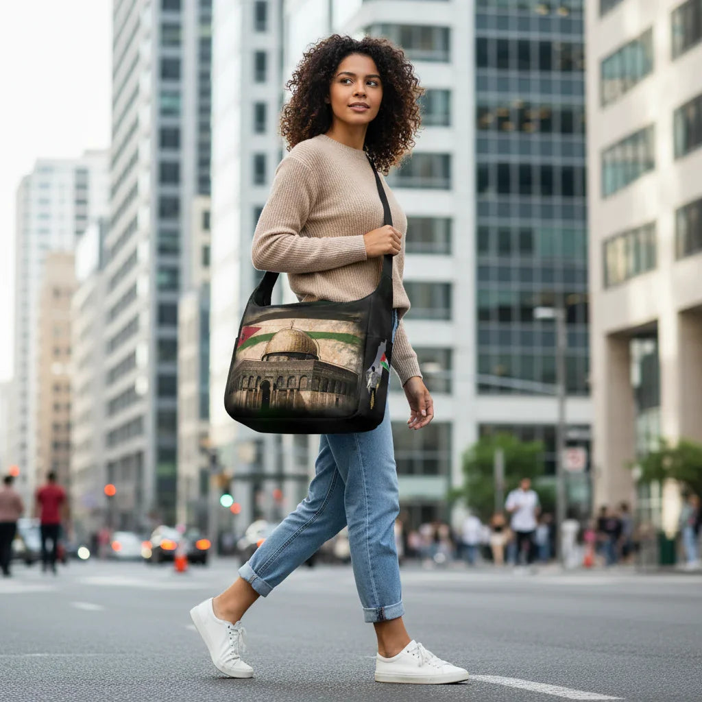 Close-up three-quarter view - woman in urban setting